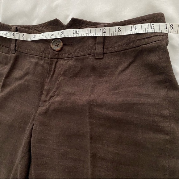 Banana Republic Linen blend Brown pants Stretch Comfy Office Casual Straight leg - Picture 12 of 14